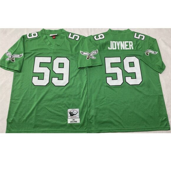 Mens Youths Kids Womens Seth Joyner Stitched Jersey Green